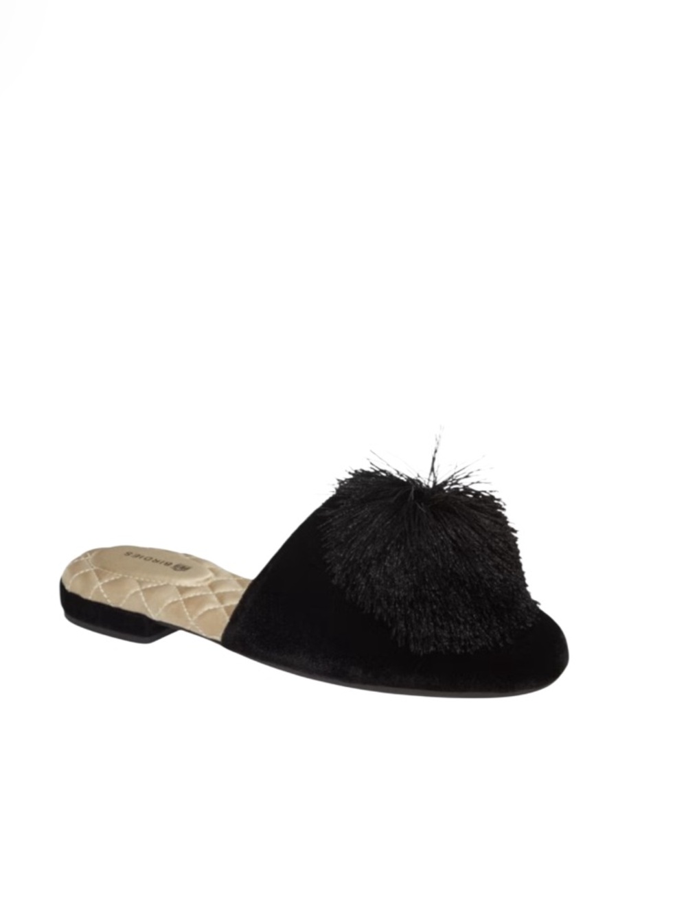 Birdies Pom Pom Songbird Black Slides Slippers
